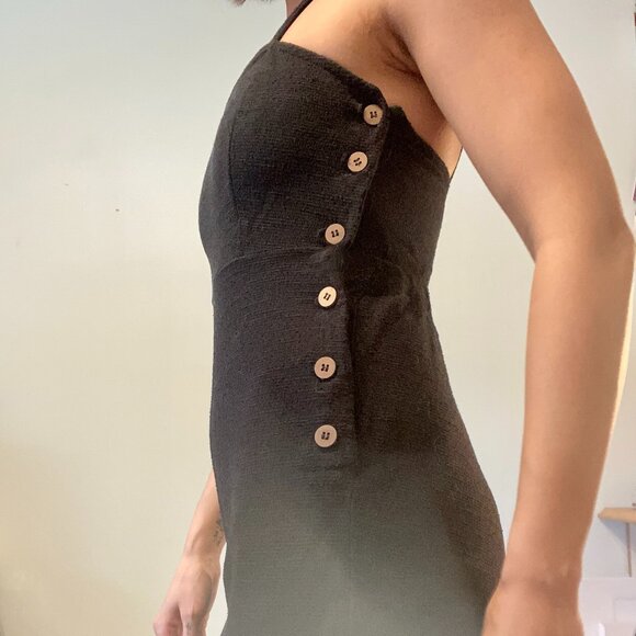 Textured jumpsuit with side buttons - Picture 3 of 6